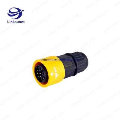 Hybrid 11 ADD 3 IP67 LED Screen Cable Assembly Female Sockets Circular Connector Bk Color